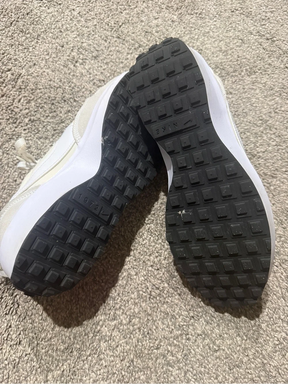 Nike Women's White, Cream & Light Gray Platform Runner Sneakers